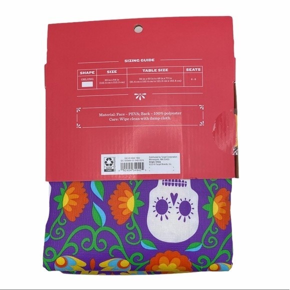 Set of 2 Coco-Inspired Day of the Dead Oblong Resuable Tablecloths - Picture 2 of 2